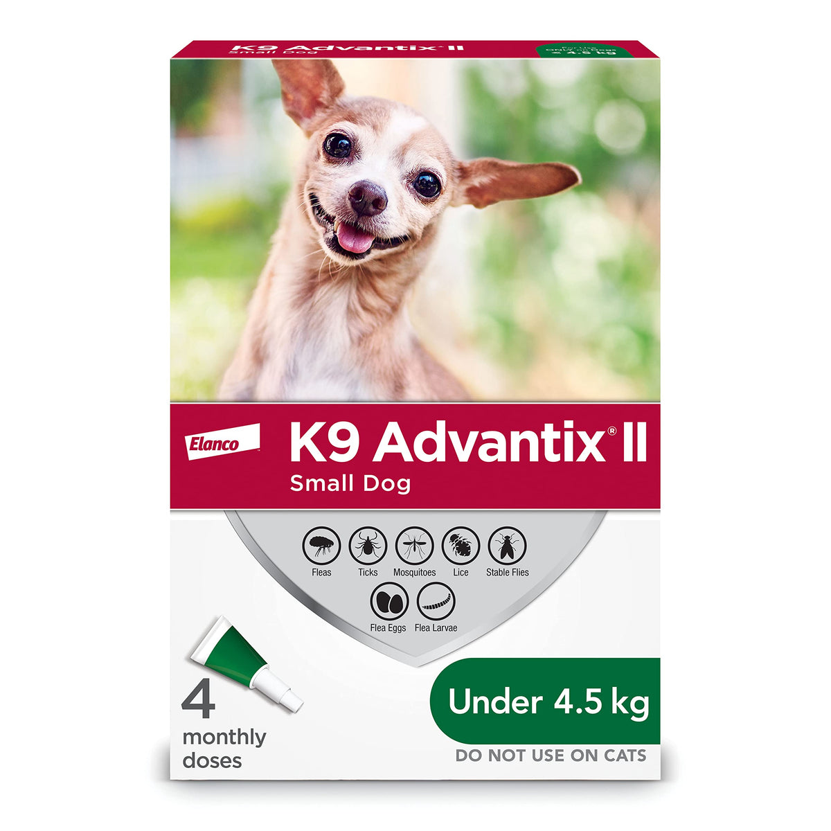 K9 Advantix II Flea and Tick Treatment for Small Dogs weighing less than 4.5 kg (less than 10 lbs.)-4 doses 🍁 All In One Marketplace Canada