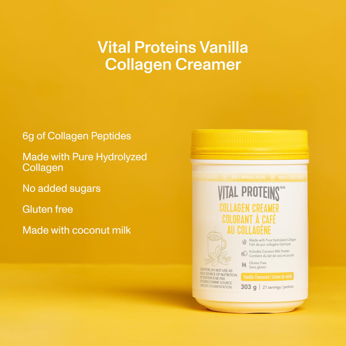 VITAL PROTEINS Collagen Creamer, Vanilla-flavoured, 303 g 🍁 All In One Marketplace Canada