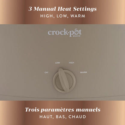 Crock-Pot Design Series 6-Quart Manual Slow Cooker, Alpaca Brown 🍁 All In One Marketplace Canada
