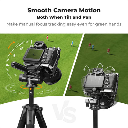 K&F CONCEPT 75" Lightweight Tripod, Camera Compact Tripod with Remote and 2-in-1 Phone Holder,Travel Phone Tripod with Removable 3-Way Pan Head for Selfie/Video Recording/Photo/Live Stream/Vlog 🍁 All In One Marketplace Canada