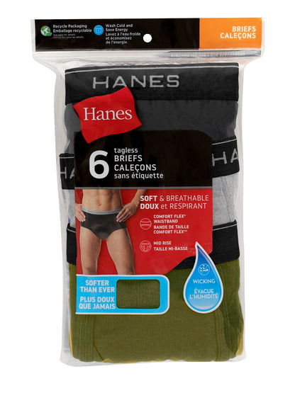 Hanes Men's Plus-Size 6-Pack Freshiq Exposed Waistband Mid-Rise Brief, Dyed Underwear, - Assorted Briefs, Assorted, XX-Large US 🍁 All In One Marketplace Canada