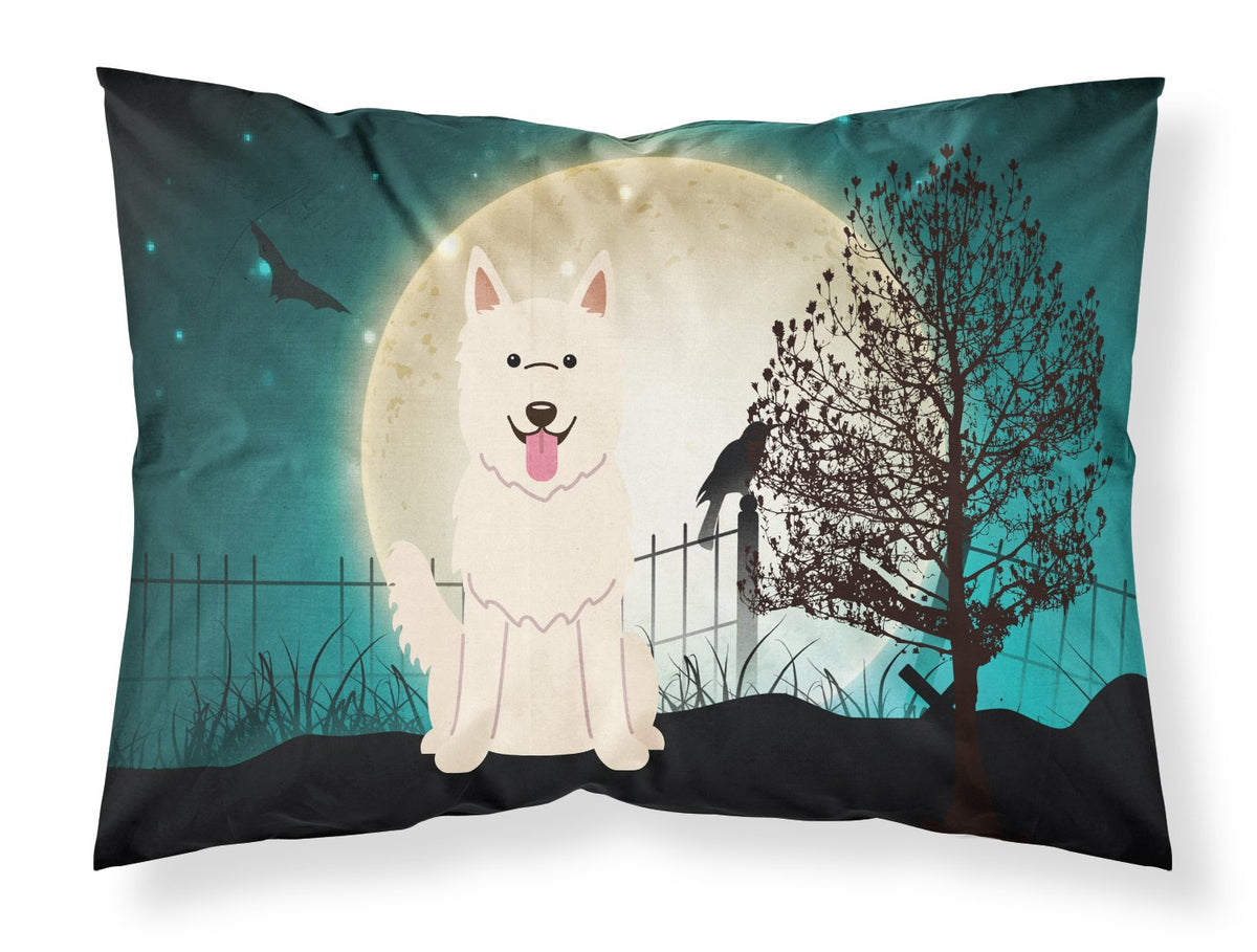 Caroline's Treasures BB2235PILLOWCASE Halloween Scary White German Shepherd Fabric Standard Pillowcase Lightweight Super Soft Easy Care Decorative Artwork Pillowcase, Standard