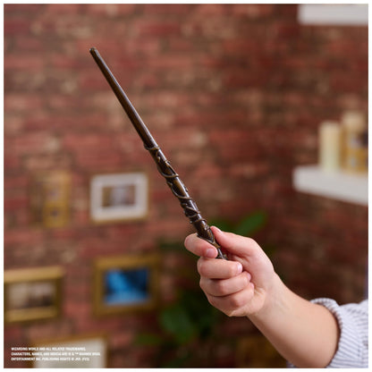 Wizarding World Harry Potter, 12-inch Magical Collector Hermione Granger Wand with Stand & Die-cast Icon, Magical Creatures, Accessory for Halloween Costumes