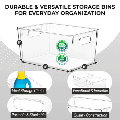 ClearSpace Clear Plastic Storage Bins – Pantry Organizers & Storage Containers, Cabinet Organizer - Home Organization Must Haves for Kitchen, Laundry Room, Office, Closet, Garage & Freezer 🍁 All In One Marketplace Canada