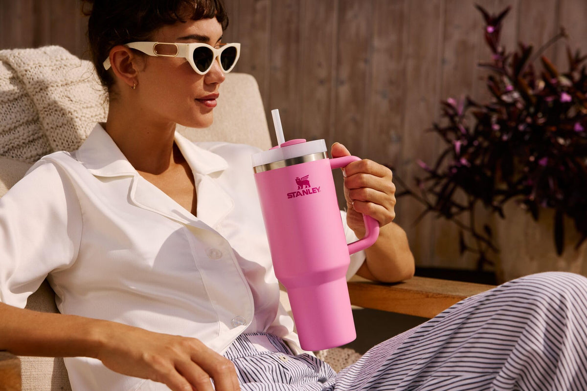 Stanley Quencher H2.0 Tumbler with Handle and Straw 30 oz | Flowstate 3-Position Lid | Cup Holder Compatible for Travel | Insulated Stainless Steel Cup | BPA-Free | Peony 🍁 All In One Marketplace Canada