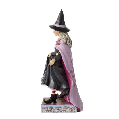 Enesco Jim Shore Heartwood Creek Halloween Witch with Pumpkin Skirt Scene Figurine, 8.27 Inch, Multicolor
