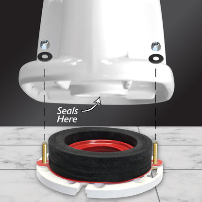 Korky 6000BP Toilet Wax Free 3" Rubber Seal Kit with Hardware, Red 🍁 All In One Marketplace Canada