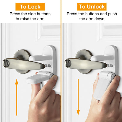 Jolik Improved Childproof Door Lever Lock(2 Pack)& Handles Premium Bonding Adhesive - door handle child proof 🍁 All In One Marketplace Canada