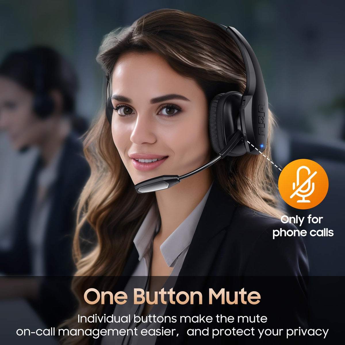 Bluetooth Headset with Microphone, Trucker Headset Bluetooth Wireless Noise Cancelling & Mute Button, 55 Hours Working Time Wireless On-Ear Headset 🍁 All In One Marketplace Canada