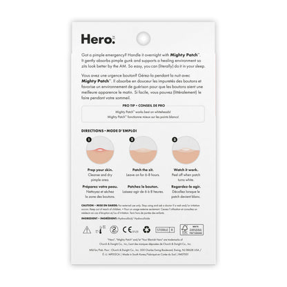 Hero Cosmetics Mighty Patch Original – Hydrocolloid Patch for Pimples, Overnight Acne Blemish & Zit Stickers for Sensitive Skin, (72 Count) 🍁 All In One Marketplace Canada