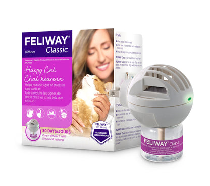 FELIWAY Classic Starter Kit, Promotes Calmness in Cats & Kittens, VHP Registered NN.P4B8, includes 1 Diffuser and 1 Refill, Lasts 30 Days, Cat Calming Pheromones, 48ml 🍁 All In One Marketplace Canada