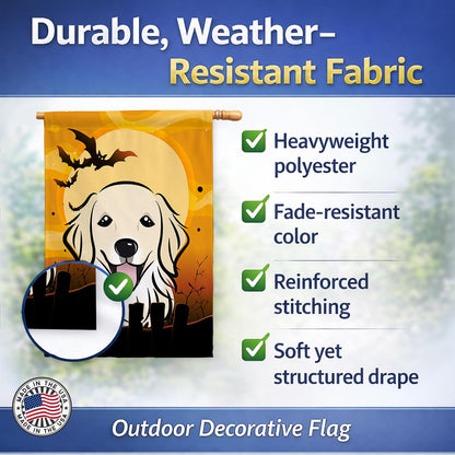 Caroline's Treasures BB1763CHF Halloween Golden Retriever Canvas House Size Flag, Multicolor, Large