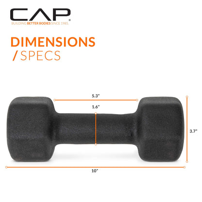 CAP Barbell Neoprene Dumbbell Weights, 15 lb Pair, Black 🍁 All In One Marketplace Canada