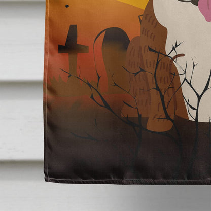 Caroline's Treasures BB4387CHF Halloween English Bulldog Brindle White Flag Canvas House Size, Large, Multicolor