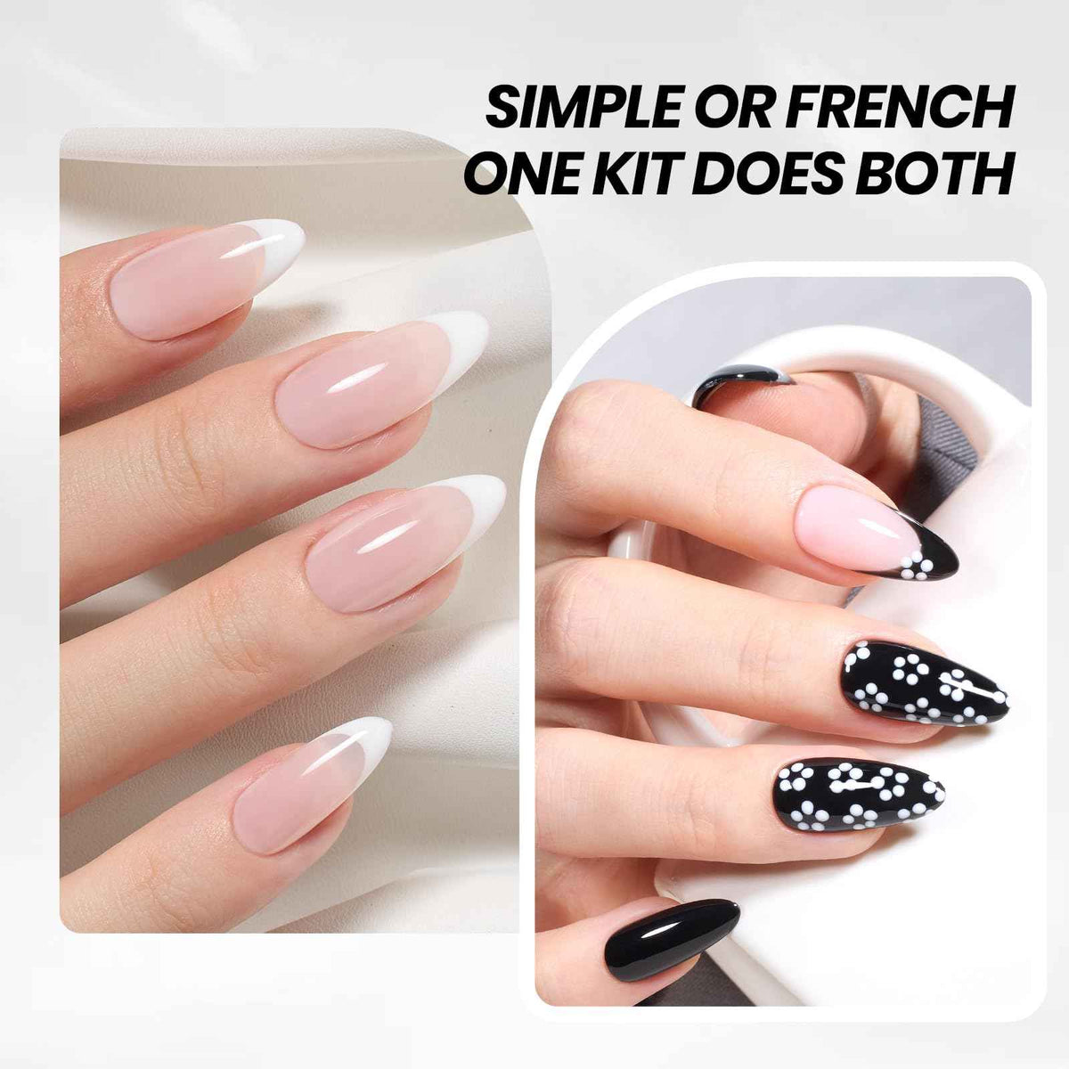 Beetles Gel Nail Polish Kit- 2 Pcs 15ml Black And White Gel Polish Black Gel Nail Polish Black Nail Polish Soak Off Led Gel Polish Nail Art Manicure Salon Diy at Home 🍁 All In One Marketplace Canada