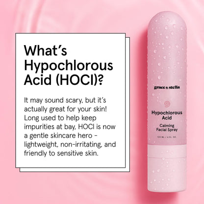 grace & stella Hypochlorous Acid Spray - Gentle Face Spray to Calm Redness & Flare-Ups - Soothing Facial Mist for Sensitive Skin (120 ml/4.22 fl oz) 🍁 All In One Marketplace Canada