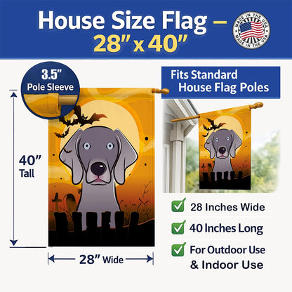 Caroline's Treasures BB1789CHF Halloween Weimaraner Canvas House Size Flag, Multicolor, Large