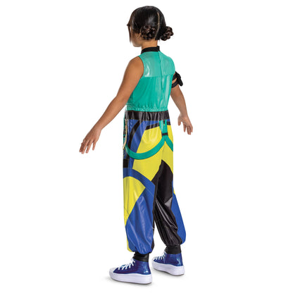K-Pop Demon Hunters Zoey Costume, Official Halloween Jumpsuit and Arm Accessory Outfit, Kids Size (10-12)
