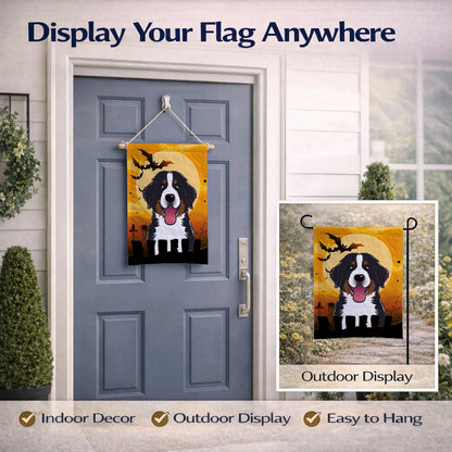 Caroline's Treasures BB1795GF Halloween Bernese Mountain Dog Flag Garden Size, Small, Multicolor