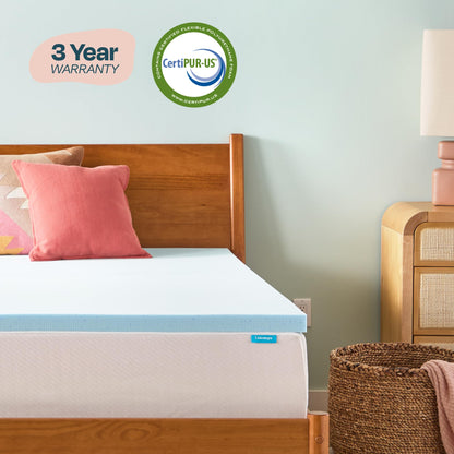 Linenspa 2 Inch Memory Foam Mattress Topper, Gel Infused Twin Mattress Topper, CertiPUR-US Certified ,Topper Only 🍁 All In One Marketplace Canada