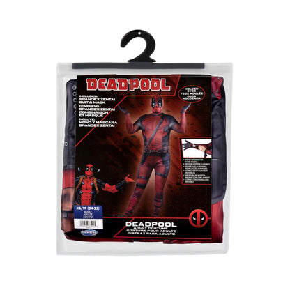 MARVEL Deadpool Official Adult Deluxe Zentai Halloween Costume - Stretch Spandex with Wrist Slits (M)