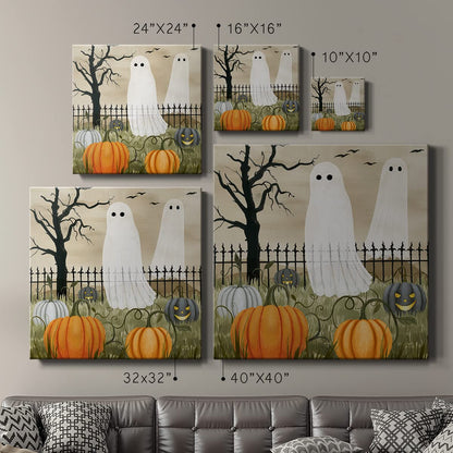 Renditions Gallery Modern Canvas Wall Art Pictures for Office Decorations Halloween Hunted Pumpkin Patch Premium Wall Hanging Wooden Artwork for Livingroom Kitchen Paintings - 24"X24" LT508