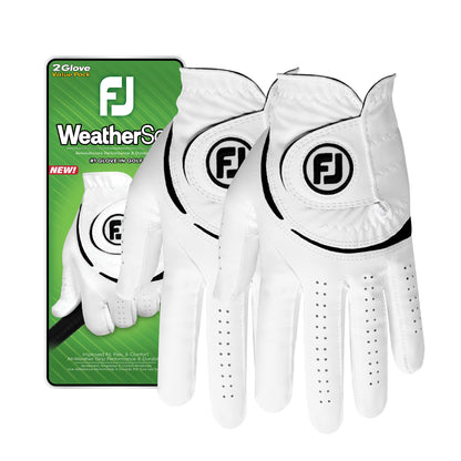 FootJoy Men's WeatherSof 2-Pack Golf Glove, White, Medium/Large, Worn on Left Hand 🍁 All In One Marketplace Canada