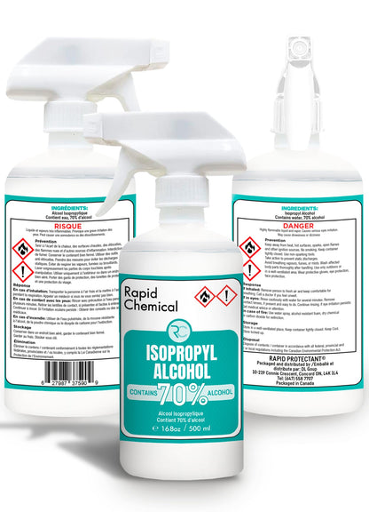 Isopropyl Alcohol Spray 70% - Rubbing Alcohol 70 Percent - 500ml - USP Grade - Made in Canada (1 spray bottle, 500ml) 🍁 All In One Marketplace Canada