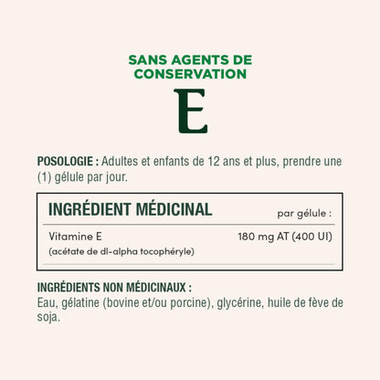 NATURE'S BOUNTY Vitamin E, 400 IU, Antioxidant, Preservative Free, 200 Softgels, 134 g 🍁 All In One Marketplace Canada
