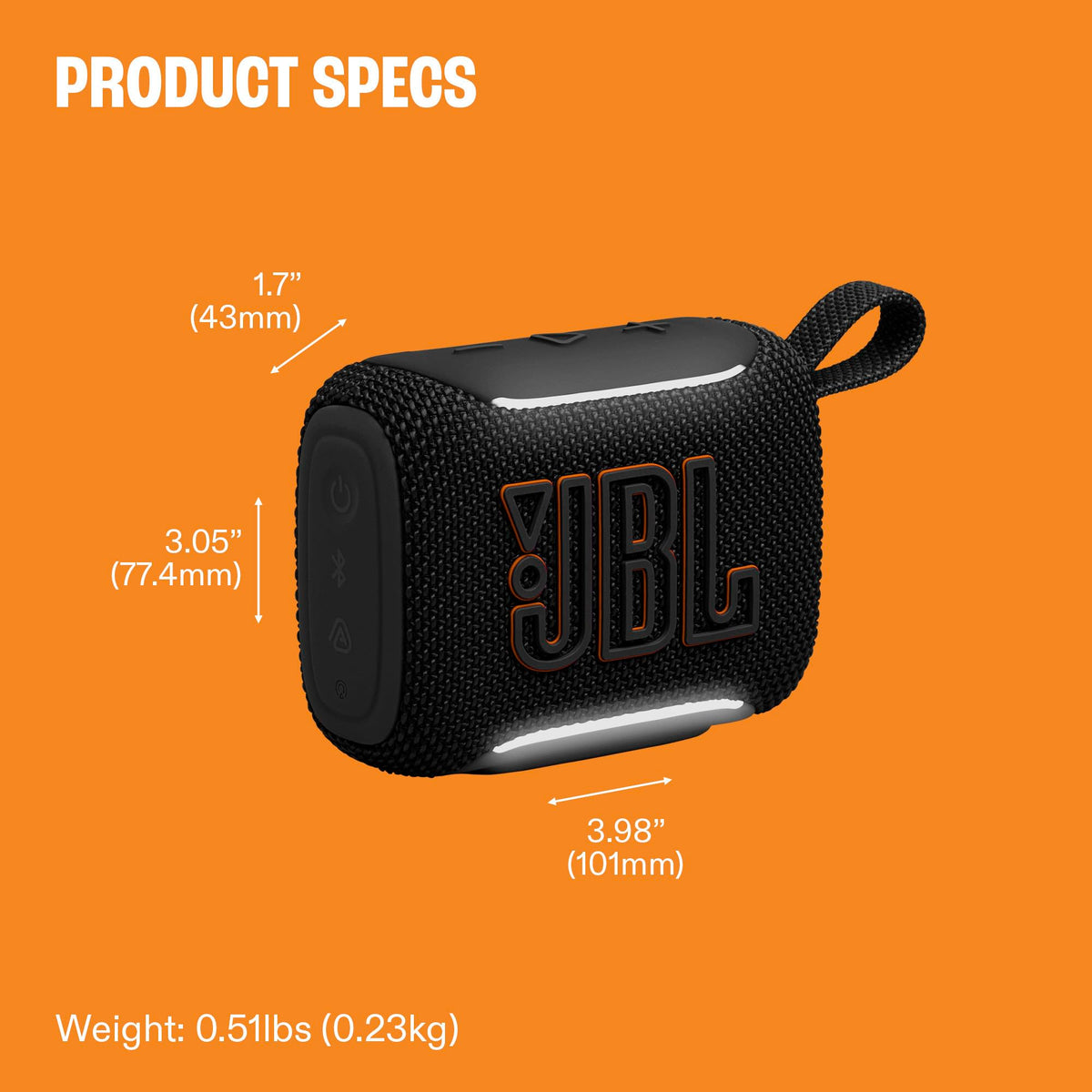 JBL Go 5 - Ultra-Portable Waterproof & Drop-Proof Speaker with JBL Legendary Sound & Ambient Edge Lighting, AirTouch Instant Stereo Pairing or Link Multiple Compatible Speakers via Auracast™ (Squad) 🍁 All In One Marketplace Canada
