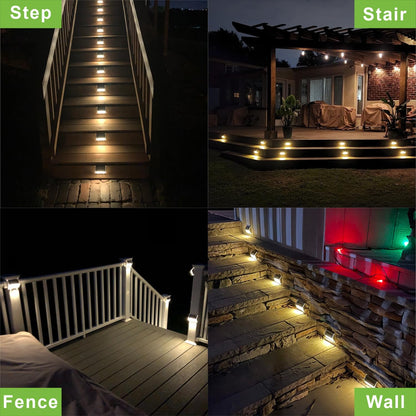 Solar Lights for Steps Decks Pathway Yard Stairs Fences, LED lamp, Rainproof, Black Metal case, 6 Pack 🍁 All In One Marketplace Canada