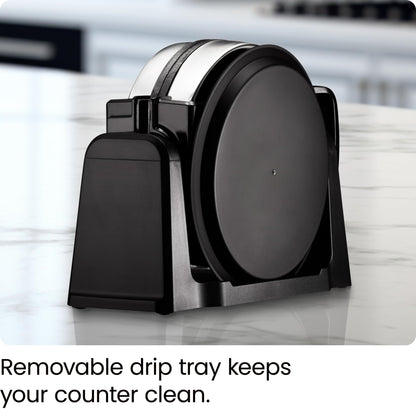 Chefman Rotating Belgian Waffle Maker, 180° Flip Iron w/ Non-Stick Plates, Adjustable Timer, Locking Lid, & Drip Plate, Space Saving Storage, Mess-Free Breakfast, Stainless Steel/Black 🍁 All In One Marketplace Canada