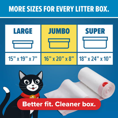 Jonny Cat Litter Box Liners: Heavy Duty - Tear & Leak Resistant - Drawstring Close - Jumbo, 15 Count 🍁 All In One Marketplace Canada
