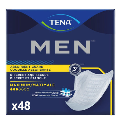 TENA Men Incontinence, Discrete Disposable, Guards, Comfortable Fit, Maximum Absorbency Protection, Universal Fit, 48 Count 🍁 All In One Marketplace Canada