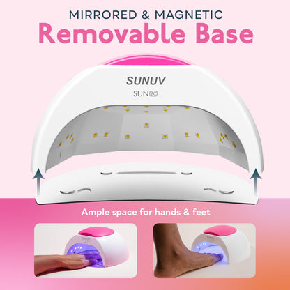 SUNUV SUN2C UV Light for Nails, UV LED Nail Lamp with 4 Timer Settings, Curing Lights Compatible with All Gel Polish Rose 🍁 All In One Marketplace Canada