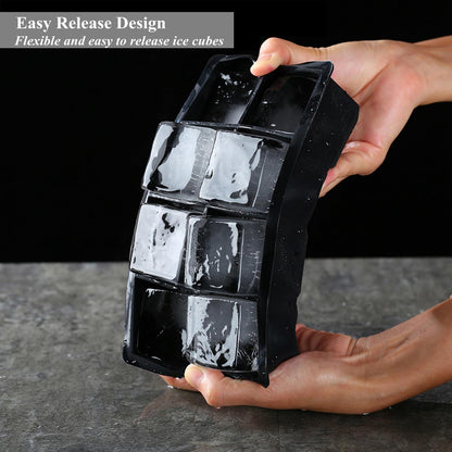 Bangp Large Ice Cube Tray for Whiskey,2 Pack Stackable Big Ice Cube Molds Make 16 Big Whiskey Ice Cubes,Easy Release Square Ice Cube Maker for Cocktails,Whiskey,Soups and Frozen Treats 🍁 All In One Marketplace Canada