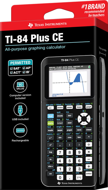 Texas Instruments TI-84 Plus CE Color Graphing Calculator, Black 7.5 Inch 🍁 All In One Marketplace Canada