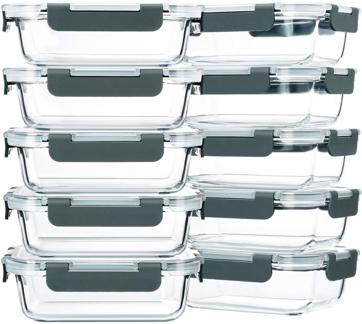 M MCIRCO 10-Pack 22 Oz Glass Meal Prep Containers with Lids - Microwave, Oven, Freezer & Dishwasher Safe 🍁 All In One Marketplace Canada