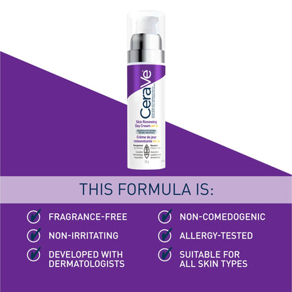 CeraVe Skin Renewing Day Cream SPF 30, Anti-aging Daily Moisturizing Cream with Encapsulated Retinol, Ceramides & Hyaluronic Acid, Fragrance Free, Recommended by Dermatologists, 50g 🍁 All In One Marketplace Canada