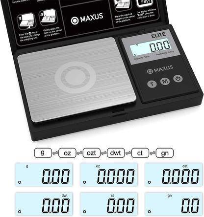 MAXUS Precision Pocket Scale 500g x 0.01g, Digital Gram Scale with Tray, Small Food Scale, Jewelry Scale, Ounces Grains Scale with Backlit LCD 🍁 All In One Marketplace Canada