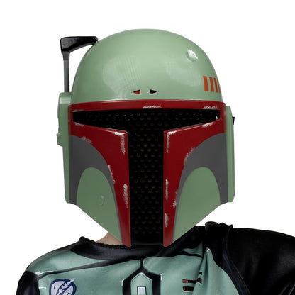 Star Wars Boba Fett Official Youth Halloween Costume - Printed Jumpsuit with Plastic Mask (L) Black