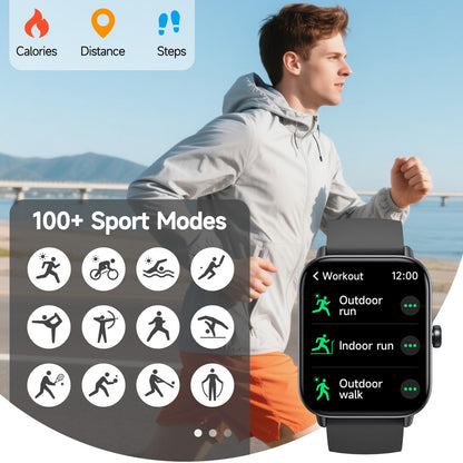 Smart Watch for Men Women (Answer/Make Call), Alexa Smartwatch Compatible with Android iOS, Fitness Tracker with Heart Rate SpO2 Sleep Monitor, 1.8'' HD DIY Dial Waterproof Watch with Bluetooth Call 🍁 All In One Marketplace Canada