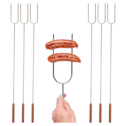 Coghlan's Camp Forks 6-Pack – 40" Solid Steel, Marshmallow Sticks with Wooden Handles | Heavy-Duty Camping Essentials for Fire Pit Roasting, BBQ Grilling & Outdoor Cooking 🍁 All In One Marketplace Canada