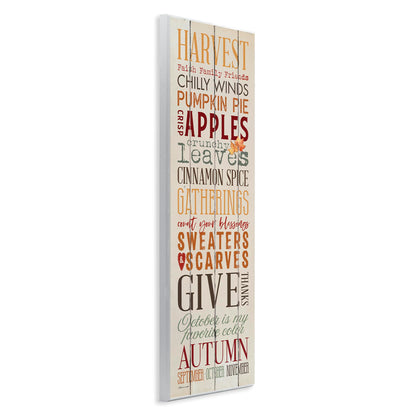 Stupell Industries Fall Halloween Holiday Pumpkin Word Wood Texture Design Signs and Plaques, 7 x 17, Multi-Color