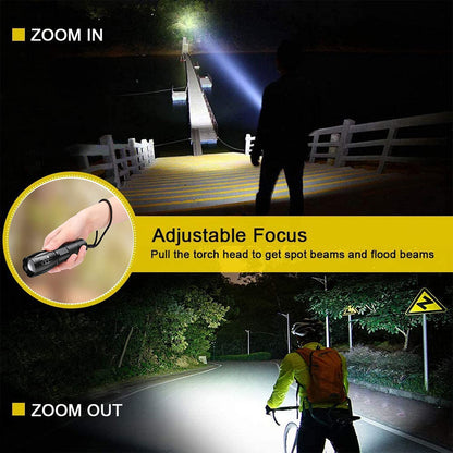 LED Flashlight, Ultra Bright XML T6 Handheld Flashlights - High Lumen, Zoomable, 5 Modes, Water-Resistant - Perfect for Camping Biking Home Emergency or Gift-Giving（2 Pack） 🍁 All In One Marketplace Canada