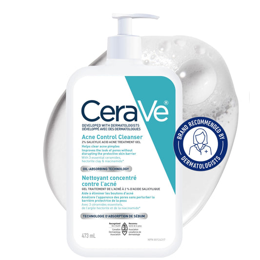 CeraVe Acne Face Wash, 2% Salicylic Acid Cleanser with Purifying Clay & Niacinamide for Oily Skin and Blackheads, Fragrance-Free, Paraben-Free & Non-Comedogenic, 473 mL 🍁 All In One Marketplace Canada