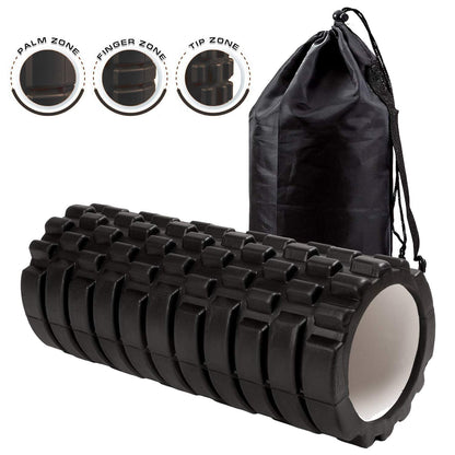 Kunova 13" Deep Tissue Grid Yoga Fitness EVA Massage Foam Roller with Carrying Bag Medium Density Deep Tissue Massager for Muscle Massage and Myofascial Trigger Point Release 🍁 All In One Marketplace Canada