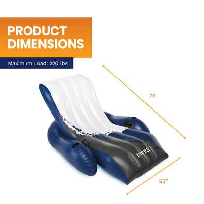 Intex Floating Recliner Inflatable Lounge, 71" X 53", Blue, 58868EP 🍁 All In One Marketplace Canada
