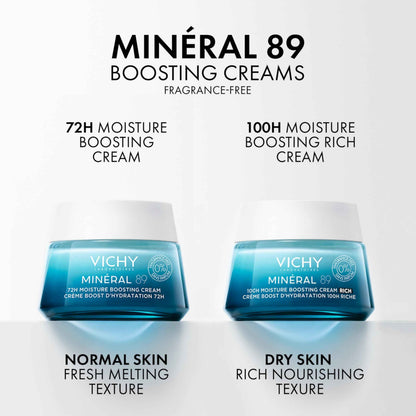Vichy Minéral 89 face Moisturizer, 100H Moisture Boosting Fragrance Free Rich Cream with Hyaluronic Acid, Niacinamide, Vitamin E & Squalane, for Dry-Very Dry Skin, Recommended by Dermatologists, 50ml 🍁 All In One Marketplace Canada