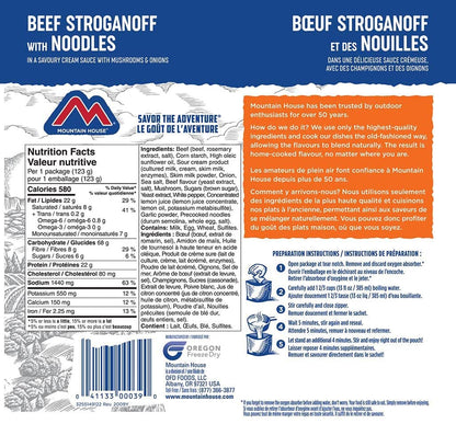 Mountain House Beef Stroganoff, Freeze Dried Emergency Food, Single Pouch 🍁 All In One Marketplace Canada